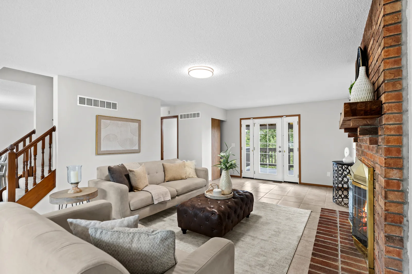 Living room fireplace